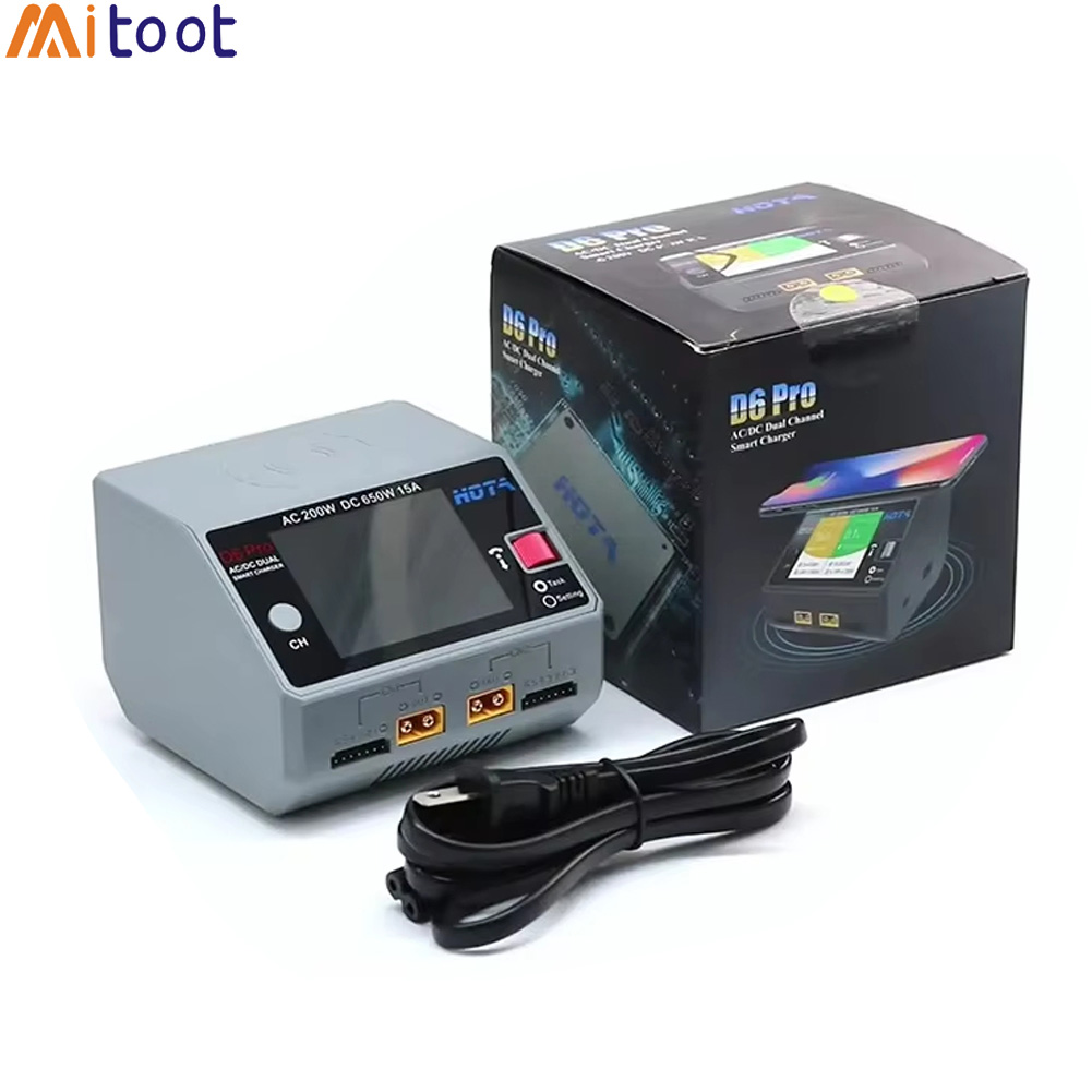 Hota D6 Pro Dual Lipo Charger - HOTA D6 Pro Hitam AC 200W