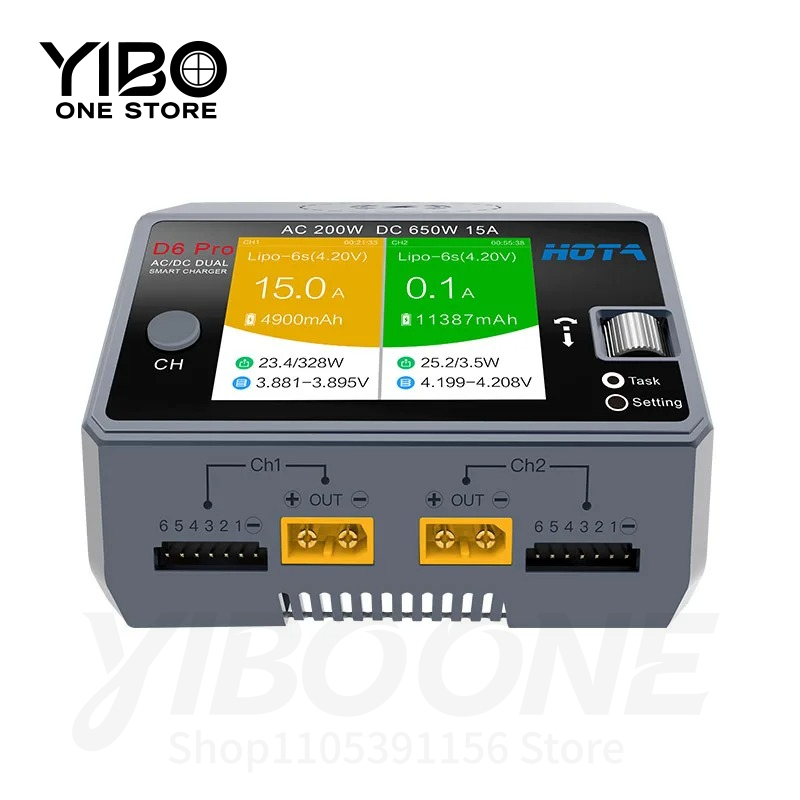Hota D6 Pro Dual Lipo Charger - Pengisi Daya Baterai Pintar D6 Pro