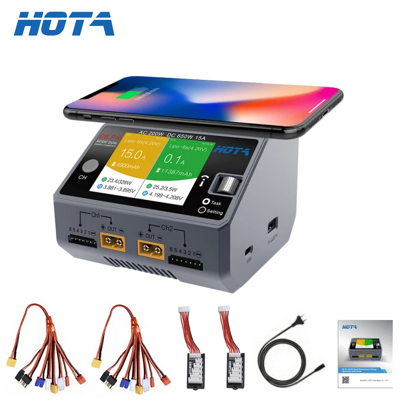 Hota D6 Pro Dual Lipo Charger - Pengisi Daya Pintar Ganda/Pro Cod6 AC