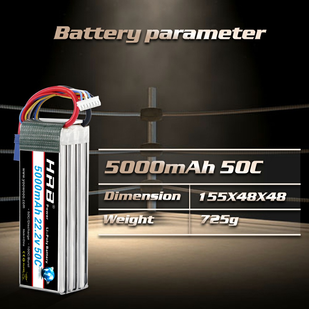 6S Lipo Battery 22.2V 5000Mah - Baterai Lipo HRB 6S 22.2V 5000mAh