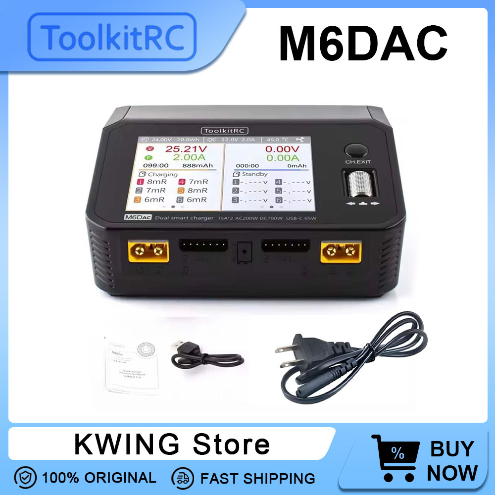 Toolkitrc M6Dac Smart Charger - ToolkitRC M6DAC Pengisi Daya Pintar Ganda