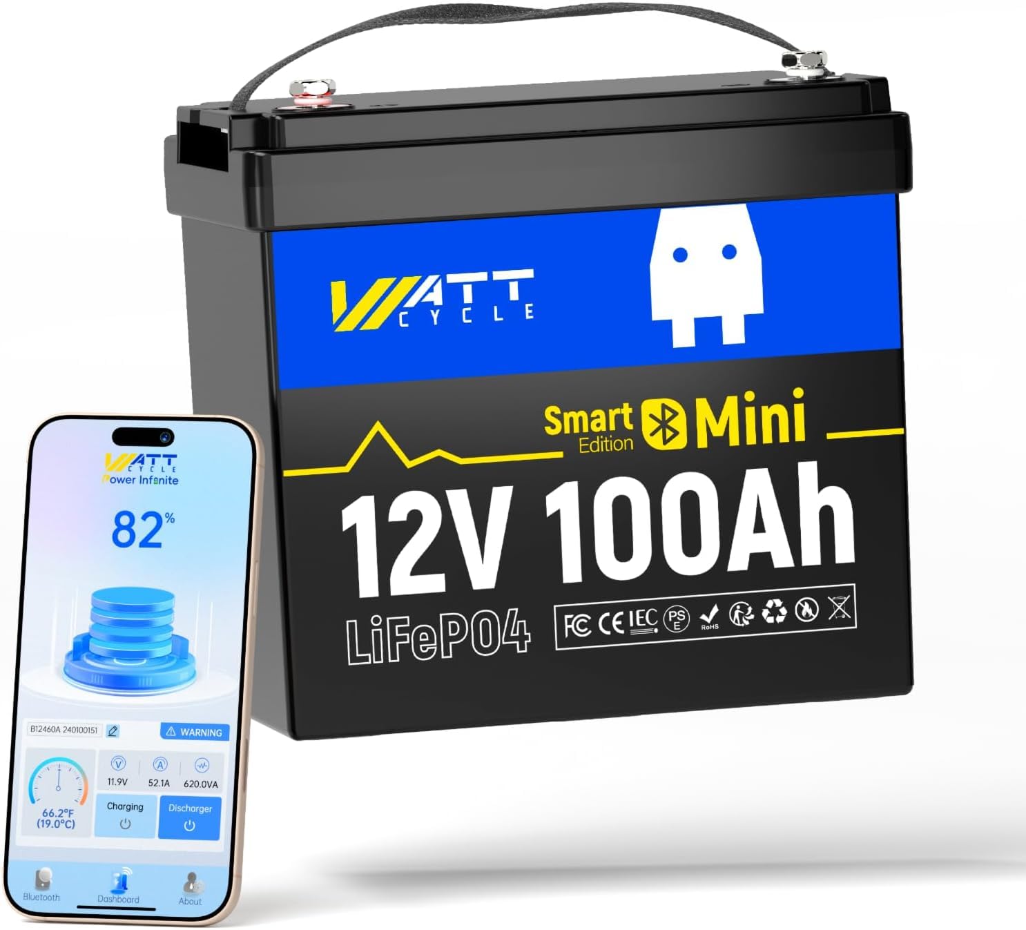 Lifepo4 12V 100Ah Bms Bluetooth - Baterai Mini LiFePO4 12V 100Ah Grup