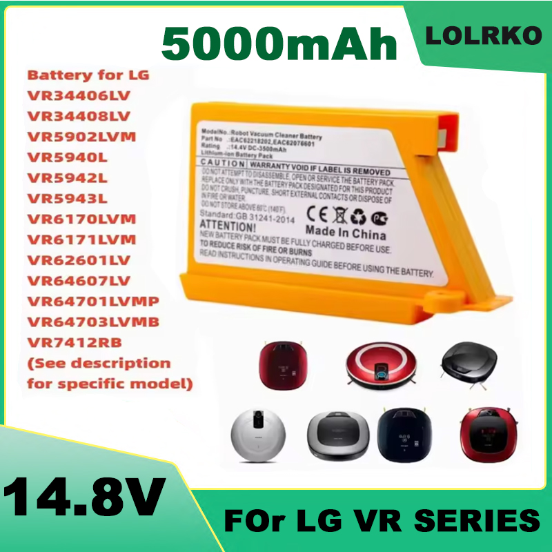 4S Lipo Battery 14.8V 6000Mah - Penggantian Baterai 5000mAh untuk Robot Penyapu
