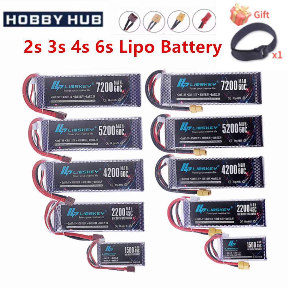 Baterai Lipo 2S 3S 4S 6S 7.4V  - 4S Lipo Battery 14.8V 6000Mah ulasan dan harga