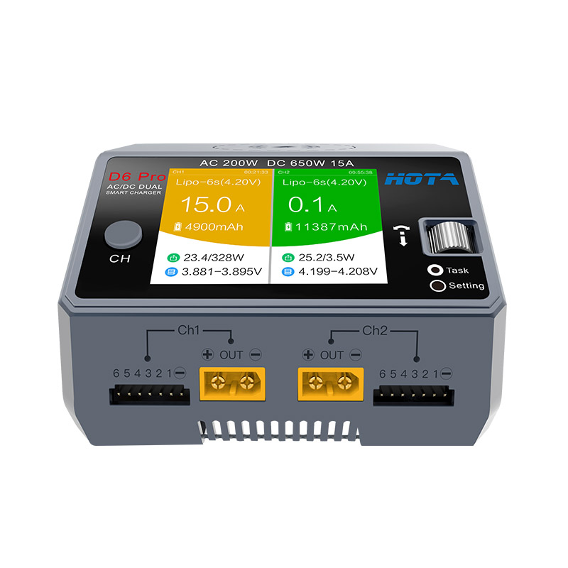 HOTA D6 Pro pengisi daya salur - Hota D6 Pro Dual Lipo Charger ulasan dan harga