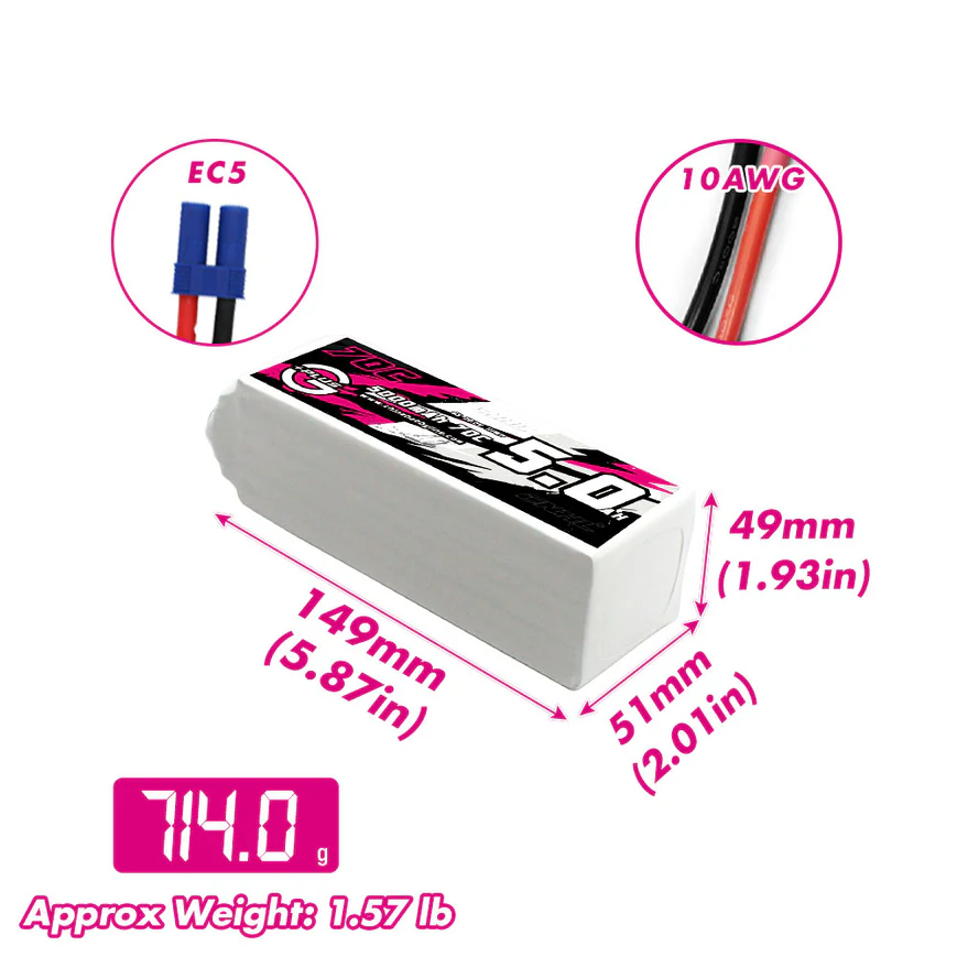 CNHL Lipo 6S 22.2V Baterai 500 - 6S Lipo Battery 22.2V 5000Mah ulasan dan harga