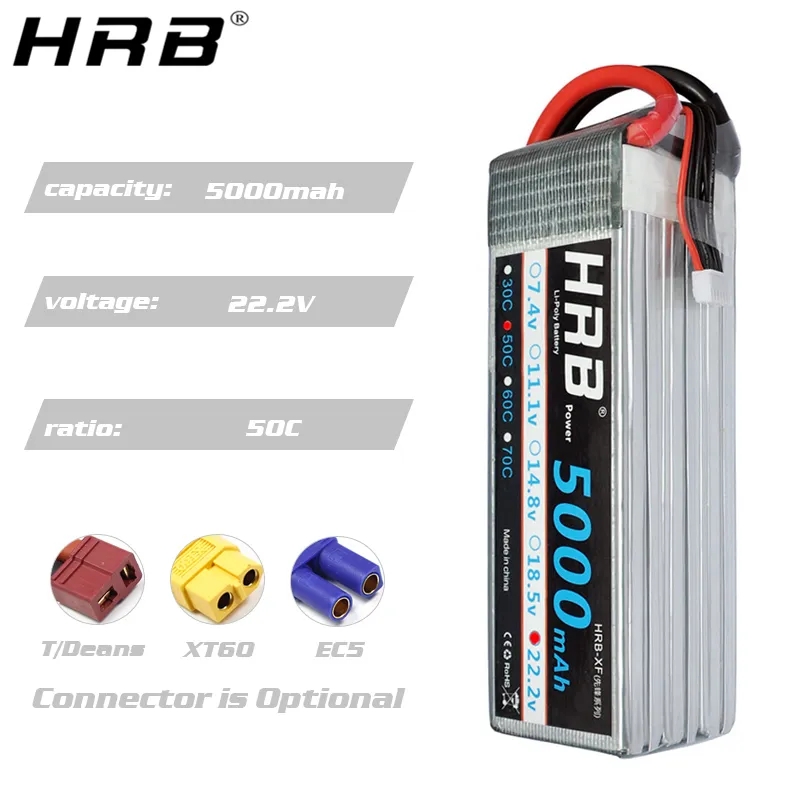 Baterai Lipo HRB 6S 22.2V 5000 - 6S Lipo Battery 22.2V 5000Mah ulasan dan harga