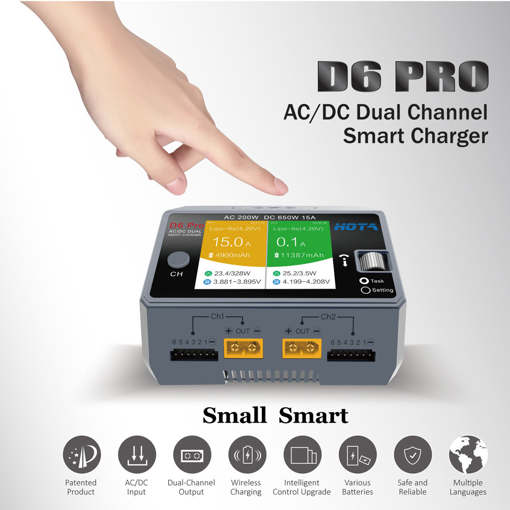 HOTA D6 Pro pengisi daya bater - Hota D6 Pro Dual Lipo Charger ulasan dan harga