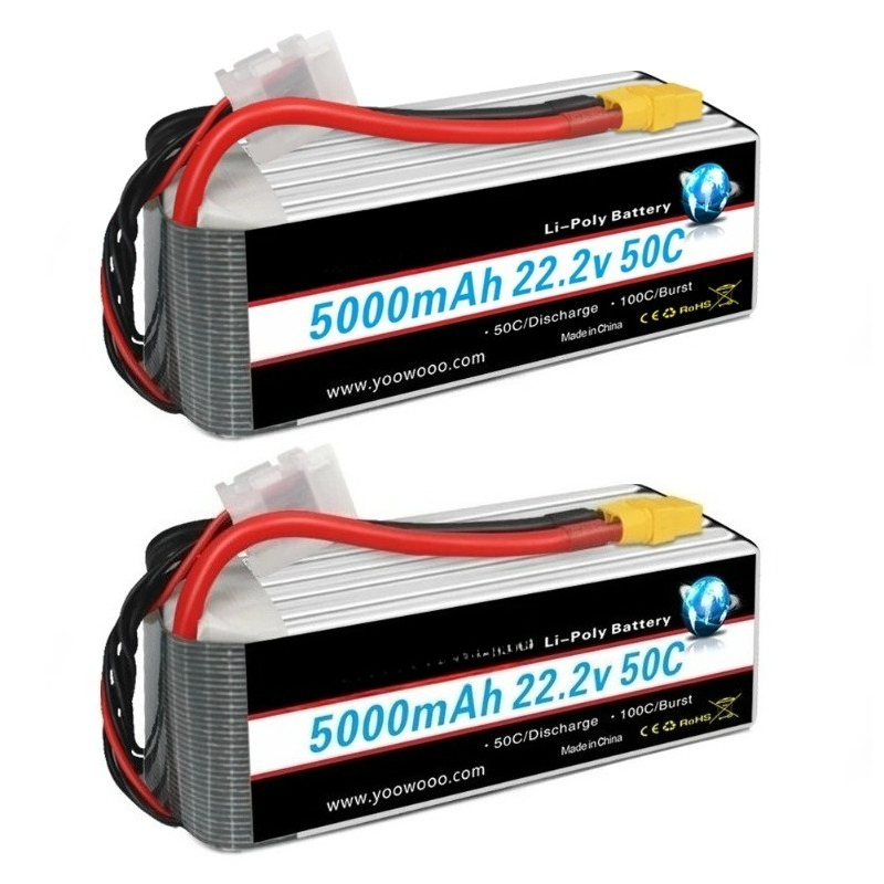 2 Buah untuk Helikopter Pesawa - 6S Lipo Battery 22.2V 5000Mah ulasan dan harga