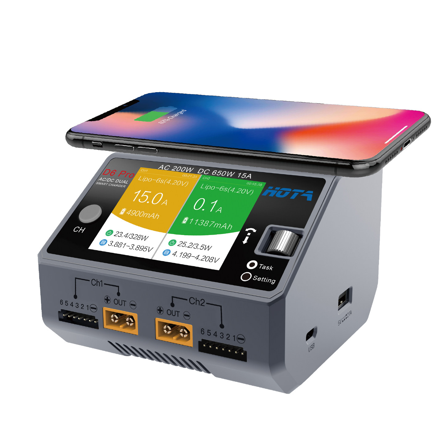 HOTA D6 Pro AC/DC Pengisi Daya - Hota D6 Pro Dual Lipo Charger ulasan dan harga