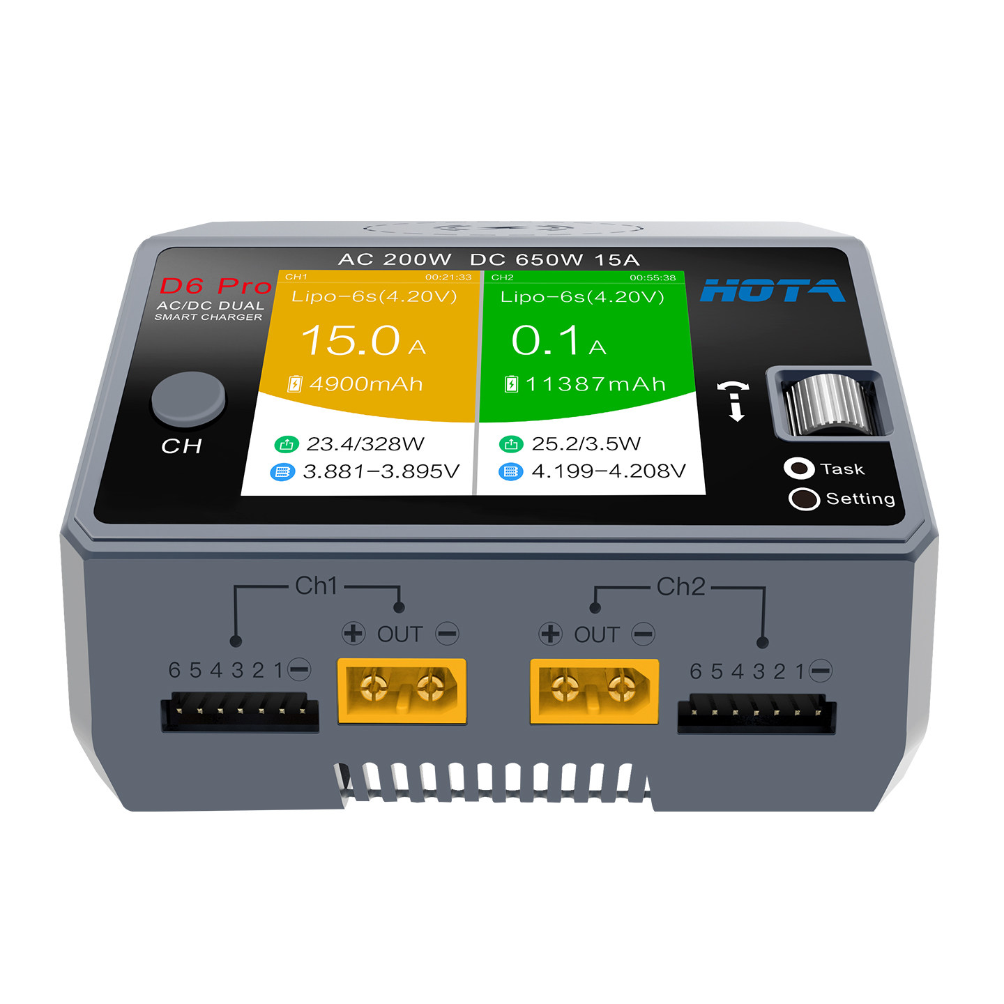HOTA D6 Pro AC/DC Pengisi Daya - Hota D6 Pro Dual Lipo Charger ulasan dan harga